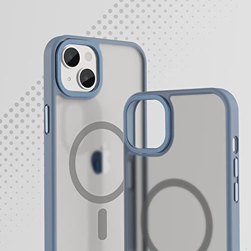 Image of Vaku Luxos Trans Armor MagPro for iPhone 14 Plus Cover Case, 6 Feet Drop, Metal Ring Camera Protection, Shockproof, Scratch Resistant, Slim, Compatible with MagSafe Back Cover - Dark Blue