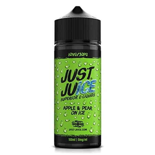 Just Juice 70/30 Vape Liquid, 100ml 0mg Apple & Pear on Ice Vape Juice, E liquid for E-Cigarette, Nic Free Eliquid, Vaping Liquids, 70VG 30PG