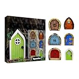 Enchanted Fairy Door for Tree Trunks - Weather-Resistant Miniature Garden Decor, 6-Piece Whimsical Outdoor Accessory Kit for Kids & Fantasy Enthusiasts
