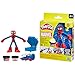 Produktbild Play-Doh Spiderman Thwip Squisher, 2 Dosen Modelliermasse, Bastelset mit 10 cm große Actionfigur und Stempelformen, Superhelden-Figur mit Abzeichen, kreatives für Kinder ab 3 Jahren