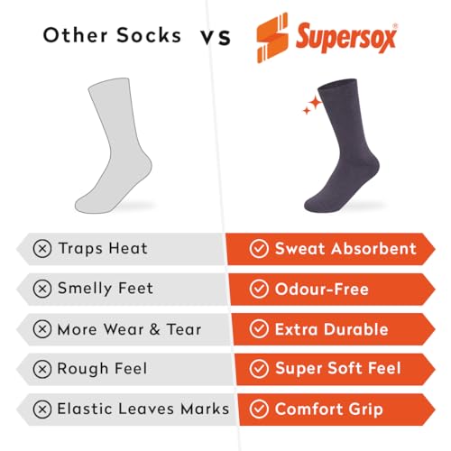 Image of Supersox Regular Length School Uniform Socks for Kids | Breathable Cotton | Anti-Odour & Moisture Absorbent | Durable Welt for All-Day Comfort | Grey Colour | Pack of 5