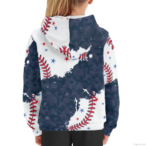 Image of WELLFLYHOM Boys Hooded Sweatshirts Hoodie Pullover Cool Graphic Crewneck Blouses Size 6-16