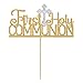 First Communion Cake Topper - It's My Baptism Cake Decoration for Kids - God Bless/Baby Shower/Baby First Birthday Party Supplies, Gold Glitter