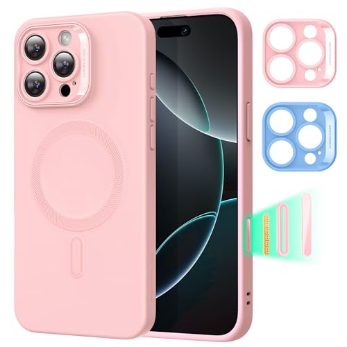 ESR fĂĽr iPhone 16 Pro Max HĂĽlle fĂĽr MagSafe, Silikon-HandyhĂĽlle, Rosa