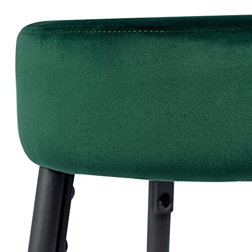 Duhome Counter Height Bar Stools Set Of 2, Velvet Kitchen Stools Upholstered Dining Chair Stools 24 Inches Height With Golden Footrest For Kitchen Island Coffee Shop Bar Home Balcony, Dark Green #TOP3