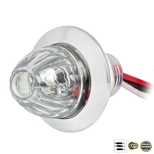Mini luz LED Grand General 75444 blanca de una pulgada con bisel cromado para remolque 2