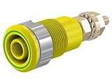 23.3020-20 Buchse 4mm Bananen 32A 1kV Öffng: Ø12,2mm gelb-grün vergoldet STÄUBLI