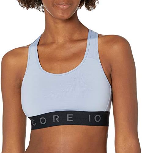 Core 10 Women's Medium Support Compression Racerback Sports Bra, Ice Blue, X-Small