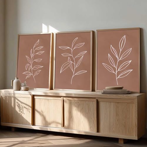 Image of kotart Aesthetic Botanical Art Home Decoration Painting | Floral Paintings With Frame For Living Room Bed Room Hotel Wall Decor Digital Reprint Set of 3 (13X17 inch)