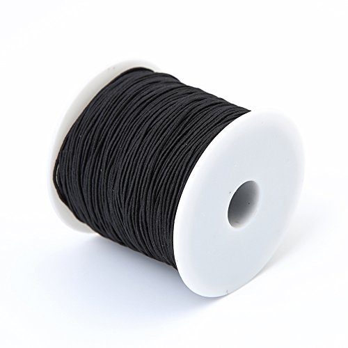 Bingcute 1.0Mm Black Elastic Cord, 100 Yard (Black) #TOP1