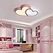 Produktbild LED Deckenleuchte Kinderzimmerlampe Mädchen Schlafzimmer Dimmbar Deckenlampe Moderne Kinderlampe Mit Fernbedienung Liebe Herz Acryl-Schirm Decke Lampen Für Esszimmer Kindergarten Rosa