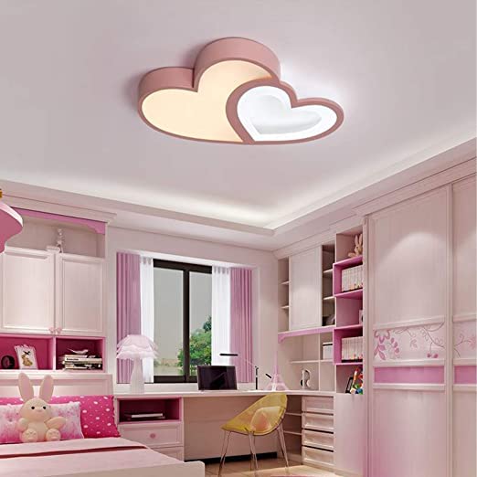 Luz de techo LED para habitación infantil con control remoto y diseño de corazón