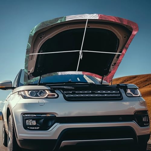 Image of Renewold Mexican Flag Aesthetics Car Hood Cover Protector Hood Covers for Cars Indoor Outdoor Festival Decor Wrap Blanket Women Men Automotive Exterior Accessories