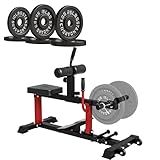 GMWD Adjustable Seated Calf Raise Machine, Calf Workout Machine with Band Pegs, Strength Training Equipment Home Gym, Calf Machine with Weight Plates (100 LBS)