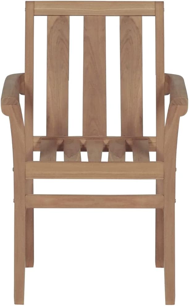 Stackable Patio Chairs with Cushions 4 pcs,Dining Side Chairs,Banquet Chair,Reception Chairs,Features 2 Sets of Ropes,Assembly Required,Fits Homes, Sunroom Room,Bars and Cafes, Solid Teak Wood