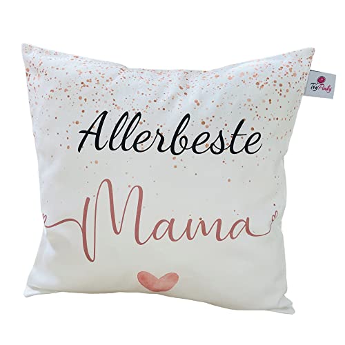TryPinky® Cushion Cover 40 x 40 cm Mum Mother's Day Gift (Best Mum Pink Heart)