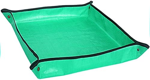 Plant Repotting Mat Waterproof Plant Transplanting Mat Foldable Indoor Garden Mat, 68cm x 68cm, Green, 68 x 68cm