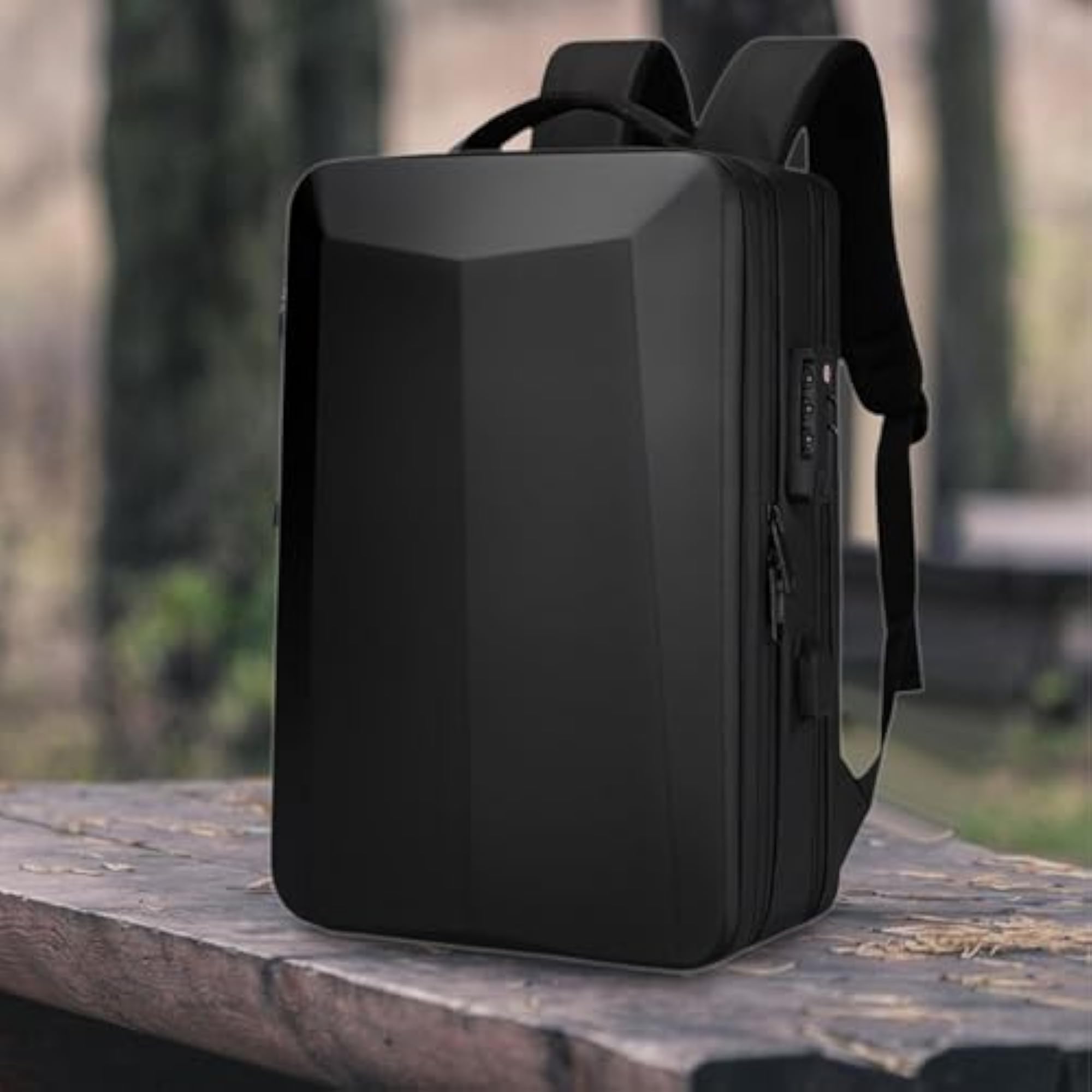 Hard Shell Laptop Backpack, Black, 17 inch