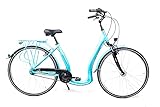 28 Zoll Alu Fahrrad City Bike bequemer tiefer Einstieg 7 Gang Rücktritt türkis