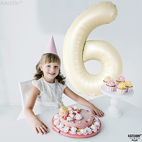 Image of KatchOn Cream Number 1 Balloons for 1st Birthday 40 Inch