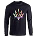 Pop Threads Weed Mirage Marijuana Pot 420 Long Sleeve T-Shirt for Smokers Black M