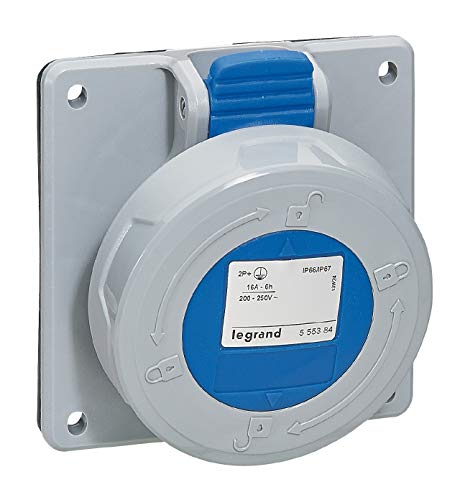 Legrand 555384 Prise à entraxes unifiés P17 IP66/67 16A, 200V~ à 250V~, 2P+T
