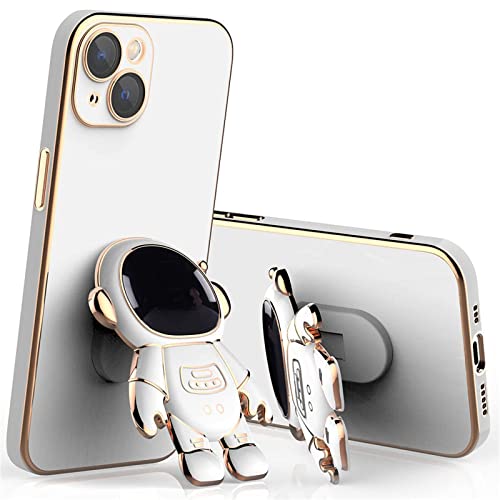 Bonseor 2022 New Astronaut Hidden Stand Case Cover for iPhone, Phone Case with Stand Lens Film Protective Cover for 13/ 13Pro/ 13ProMax/ 12/12Pro/ 12ProMax/ XR/X/XS/XSMax (White,for 12) Cover