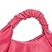 Pettata Chic Top Handle Bag for Women Small Ruched Hobo Handbag Hot Pink Soft Faux Leather Tote Bags Purse