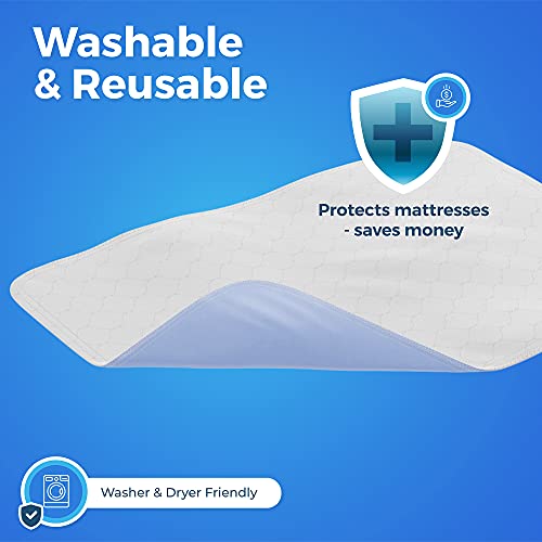 Premium Incontinence Washable Bed Pad - Heavy Duty Reusable Cotton Quilted Underpad - 18"X24" - 3 Pack - Thumbnail 6