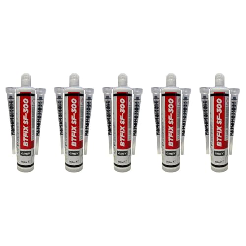 5x BTFIX SF-300 ml 2K Injektionsmörtel | Verbundmörtel | Chemiedübel für Beton & Mauerwerk | inkl. 10 Statikmischer | Schwerlastbefestigung | styrolfrei | Montagemörtel Ankerkleber Klebeanker