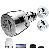 Lezed Drehbarer Wasserhahn Sprühkopf Bubbler Wasserhahn Schwenkbar Waschbecken Wasserhahn Aufsatz Tap Wasserhahn Schwenkbrause Luftsprudler Küchenbrause Beweglicher Wassersparblase (2 Modus)