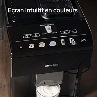 SIEMENS EQ500 classic TP511E19 Machine à café automatique, contrôle par application, nombreuses spécialités de café, réservoir à lait, fonction double tasse, nettoyage à la vapeur, 1500 W, noir/laqué