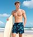 Cozople Compression Liner Swim Trunks Men's Quick Dry Swimming Short Fashion Tropics Palm Hybrid Print Swimwear Beach Bathing Suit with Boxer Brief S Outdoor Camping Hiking Climbing Beach Volleyball