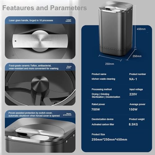 Composter, Compost Bin, Home and Kitchen Composting Bin, Automatic Countertop Food Waste Cycler - Convert Rubbish into Compost with a Single Button, 45cmX25cmX2 - Image 7