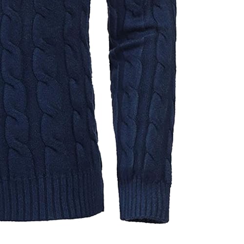 Pull à col roulé bleu pour homme idéal pour vos sorties d'hiver - 4