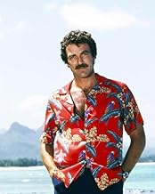 Tom Selleck wearing his classic red hawaiian shirt as Thomas Magnum 8x10 photo
