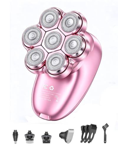 5-in-1 Electric Razors for Women, 7D Women's Full Body Shaver for Legs, IPX7 Waterproof Wet Dry Shaver with LED Display, Portable Hair Removal Shavers for Womens Face,Bikini, Lip, Arms