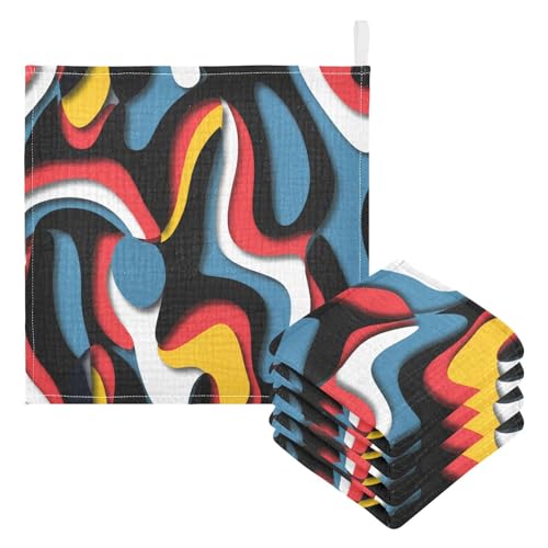 Kigai Colorful Colors Baby Washcloths,3pcs Ultra Soft Absorbent Towel,Newborn Bath Face Towel, Natural Reusable Baby Wipes for Sensitive Skin, Baby Registry as Shower