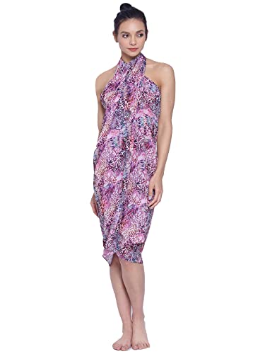 Image of EROTISSCH Women's Poly Georgette One-Piece Swimsuit Cover-Up Sarong, Made of 100% Polyester, Quick-Dry, Lightweight Beachwear for Girls with Adjustable Halter Neck, Suitable for Beach,Resort&Pool