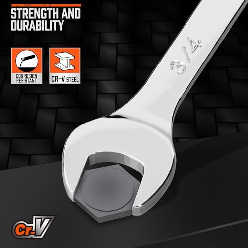 HORUSDY 11-Piece SAE Wrench Set | Combination Wrench Set with Organizer | 12 Point | 1/4" - 3/4" | Chrome Vanadium Steel 3 HORUSDY 11-Piece SAE Wrench Set | Combination Wrench Set with Organizer | 12 Point | 1/4" - 3/4" | Chrome Vanadium Steel - Image 3