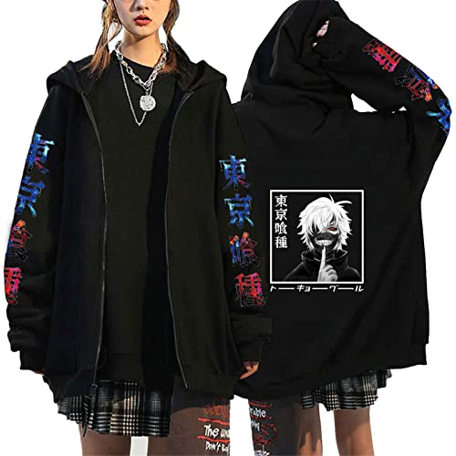 Image of keephen Anime Tokyo Ghoul Sweatshirt Men Women Harajuku Zipper Hoodie Hip Hop Pullover Tops