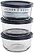 Anchor Hocking Round Glass Food Storage Containers with Blue SnugFit Lids, (BPA free, glass tempered tough for oven, microwave, fridge, and freezer), Clear Glass, Blue Lids, 2 Cup (Set of 3)