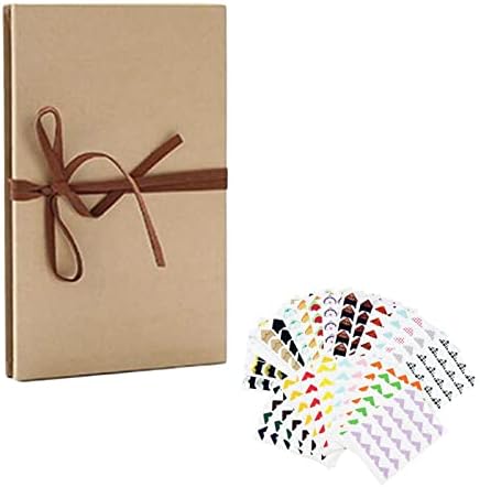WULLWULA Scrapbook Photo Album DIY Set with Photo Corners Stickers, 6 x 8 Inches DIY Photos Collection Accordion Stretchable Folding Album for Wedding Anniversary Family Memory Gift, WULLWULA