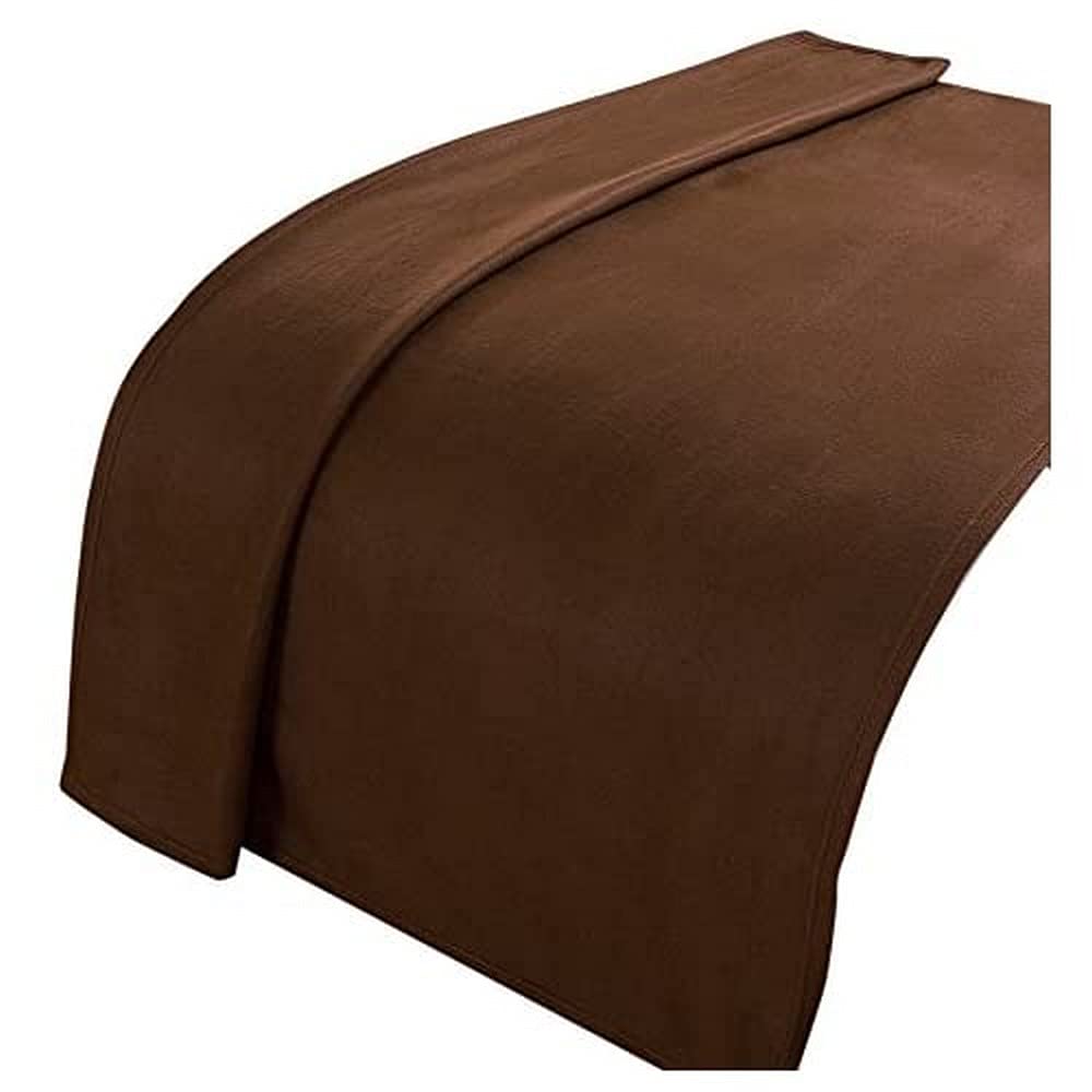 Dreamscene Chocolate Brown Fleece Throw Blanket For Sofa, Super Soft Warm Cosy Plain Brown Throw Blanket For Bed Lightweight Fluffy Single Bedspread Polar Fleece, 120 X 150Cm