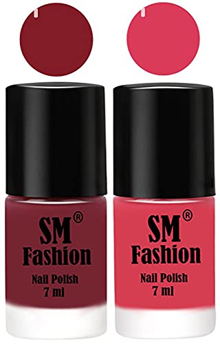 Image of Long Lasting Nail Polish | Nail Paint Combo 7 ml Each) - Set of 2 Lip-Rose