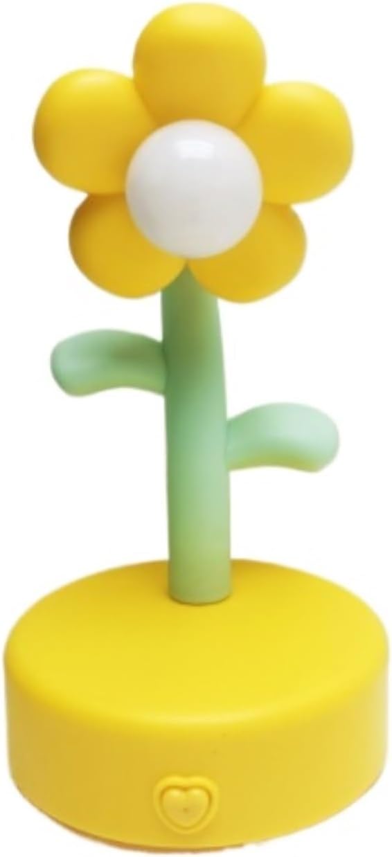 Small Desk Lamp Reading Lamp 1Pcs Flower Table Lamp LED Night Light Desk Home Decoration Desk Lamp for Home Office(Yellow)