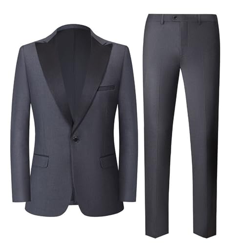 Costume 2 pièces pour homme avec veste de bal à un bouton et pantalon chic