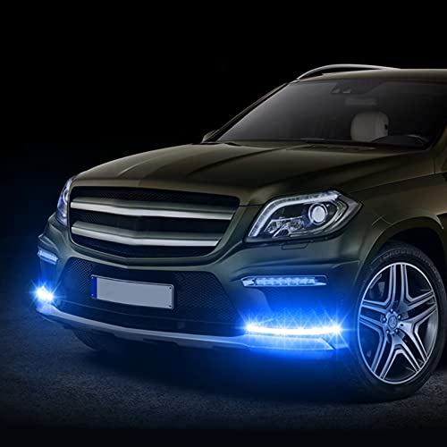 VORCOOL 2Pcs 45 CENTÍMETROS Flexível Dupla LEVOU Farol Tira Superfície 12V Turno Luz (Azul)