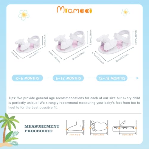 Image of Miamooi Infant Baby Girls Boys Sandals Summer Bowknot Crib Shoes Toddler Pu Leather Flower Soft Rubber Sole Dress Flats First Walker Shoes