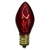 Northlight Set of 4 Red C7 Transparent Christmas Replacement Bulbs - 2'